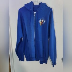 Walt Disney World Mickey Mouse Blue Zip-up Hoodie Size Large